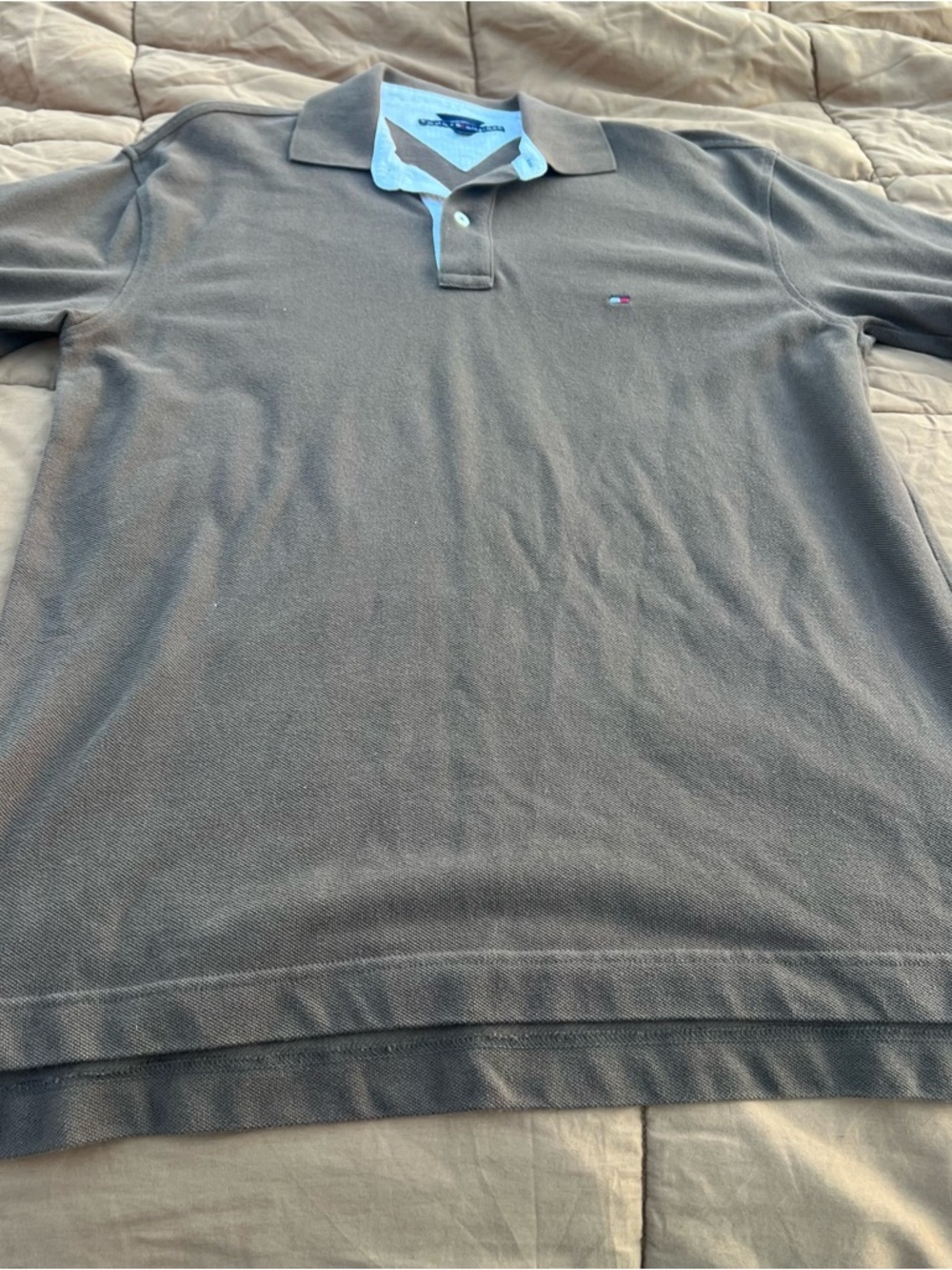 Tommy Hilfiger Brown Knit Polo Short Sleeve Size Medium
